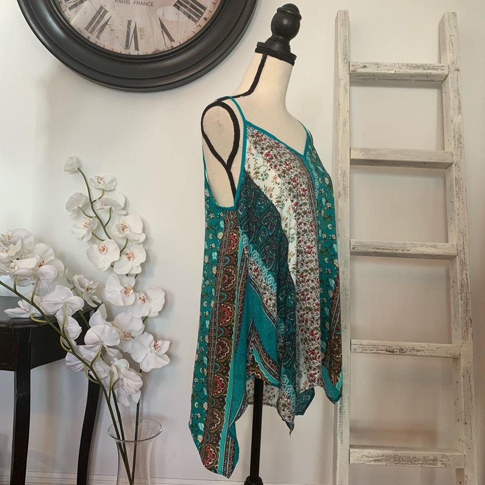 Last 2 - Store Closing‼️ Boho Spaghetti Strap Top - Picture 4 of 5